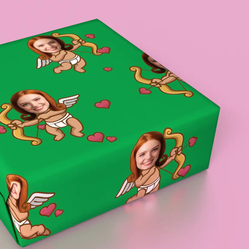 personalized cupid photo face wrapping paper