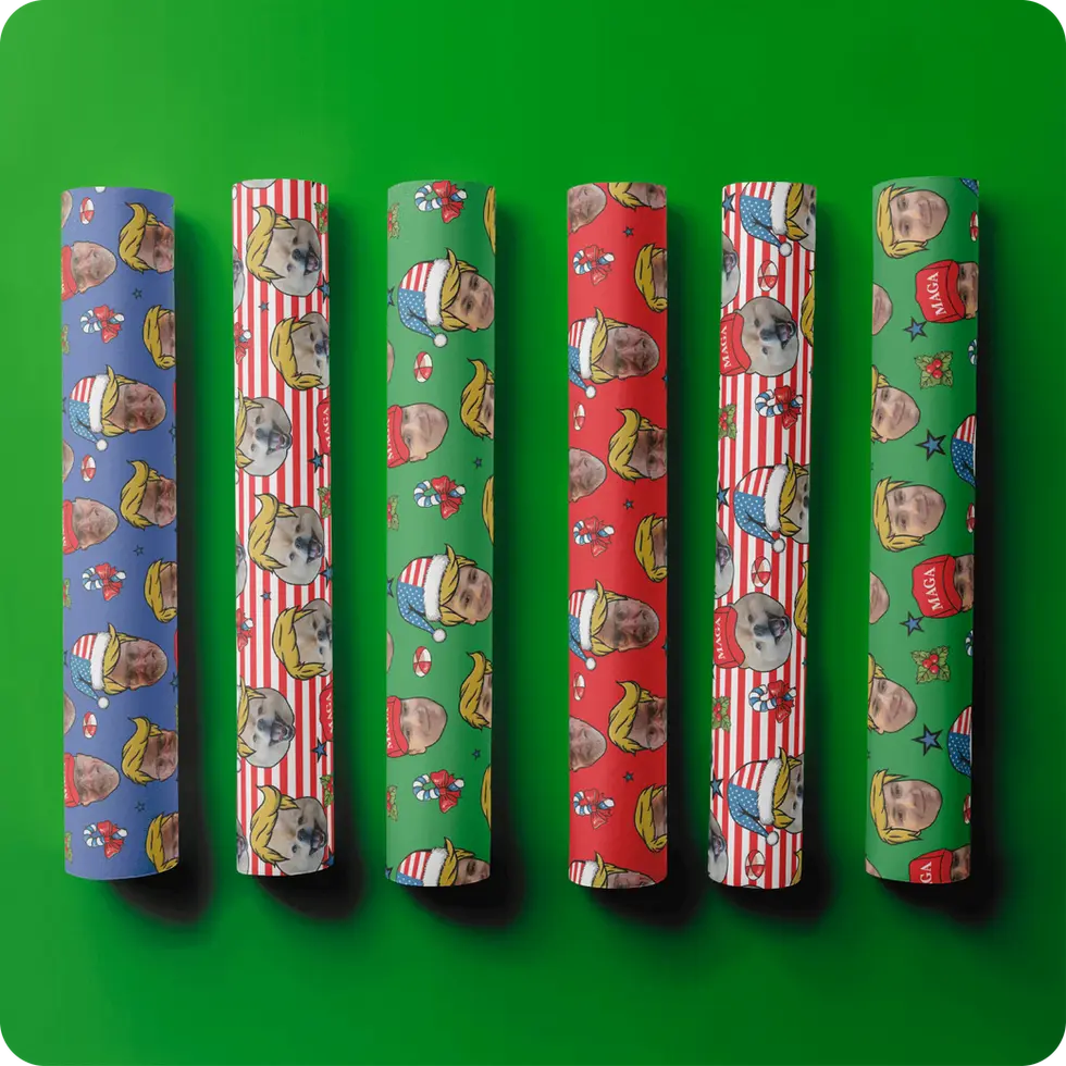 personalized photo christmas wrapping paper