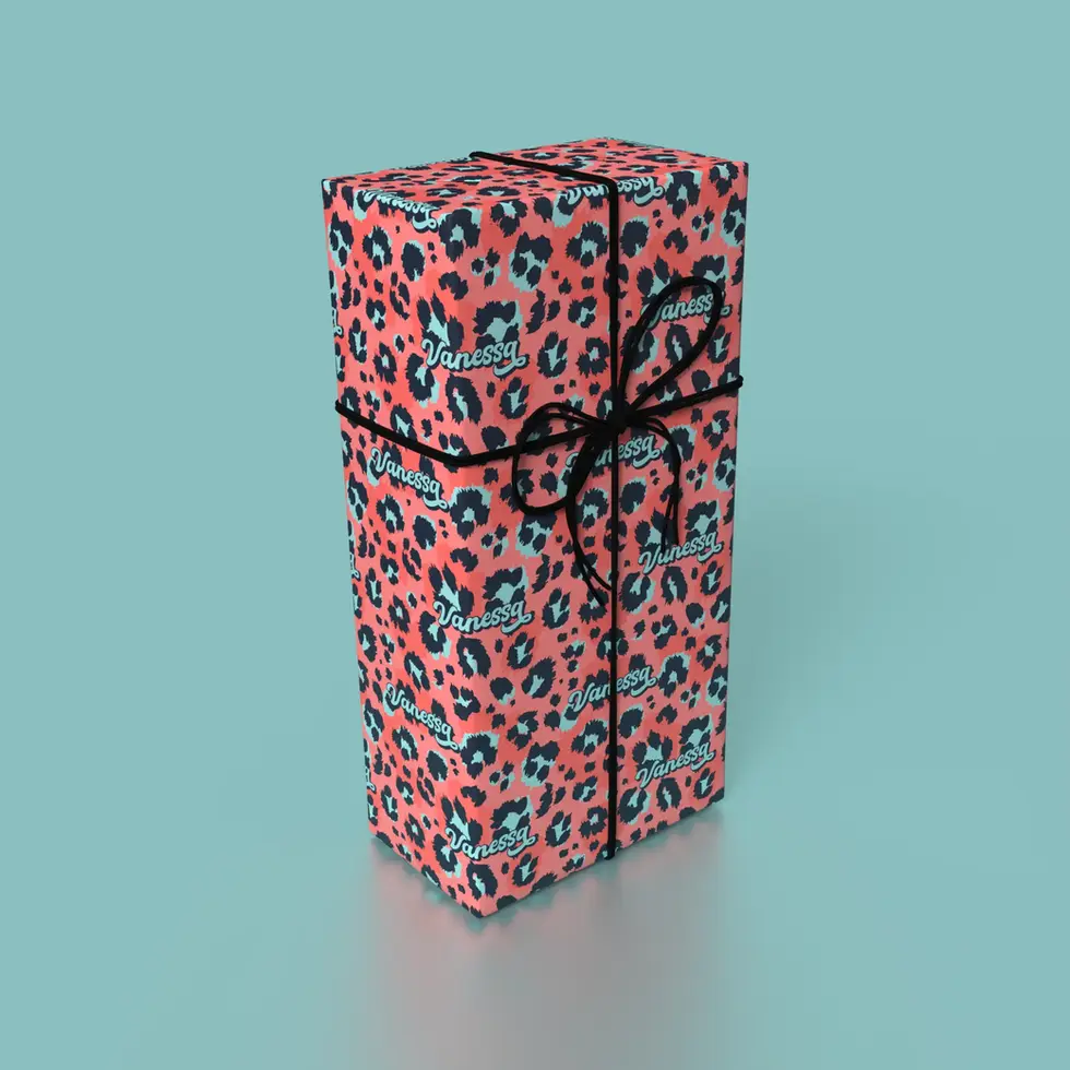 repeating name pattern gift wrap