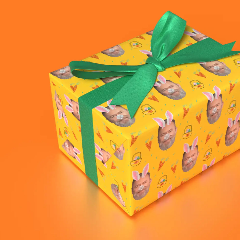 cartoon bunny photo personalized gift wrap