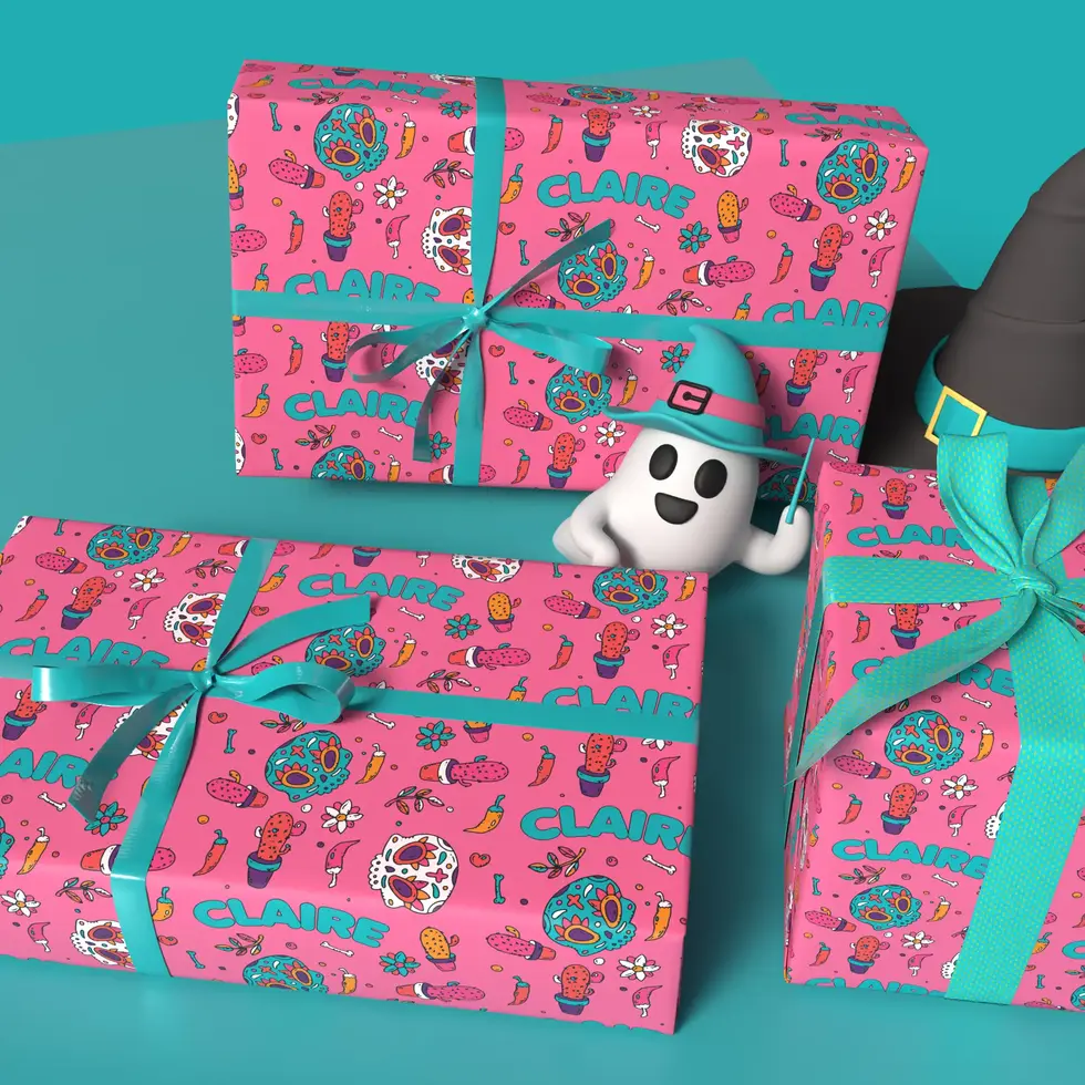 fiesta theme custom name wrapping paper