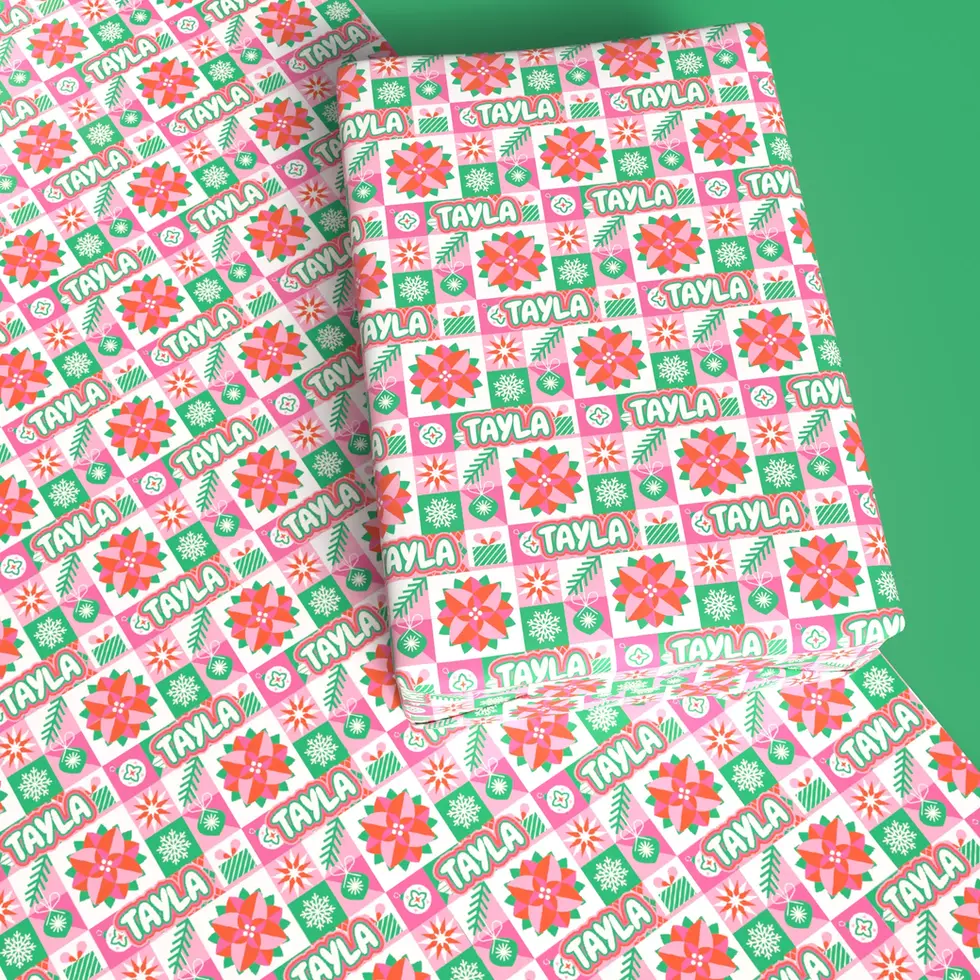 modern geometric holiday wrapping paper