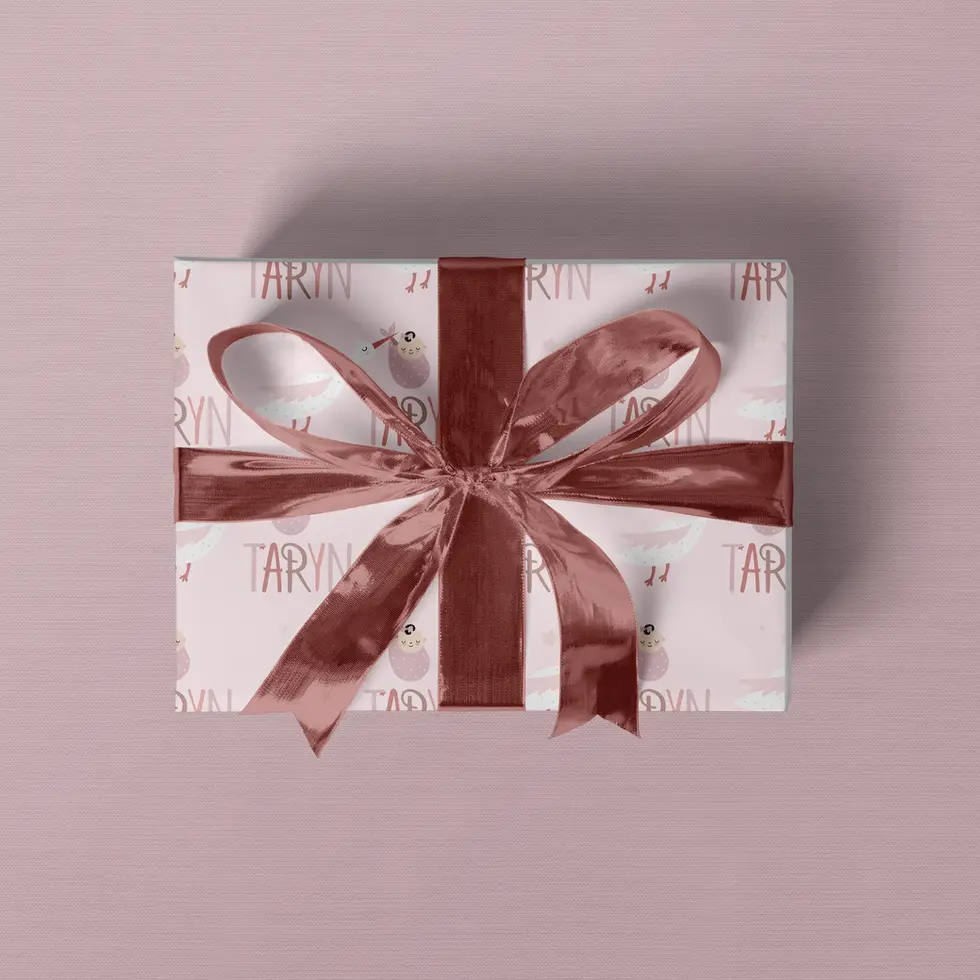 pink baby shower wrapping paper