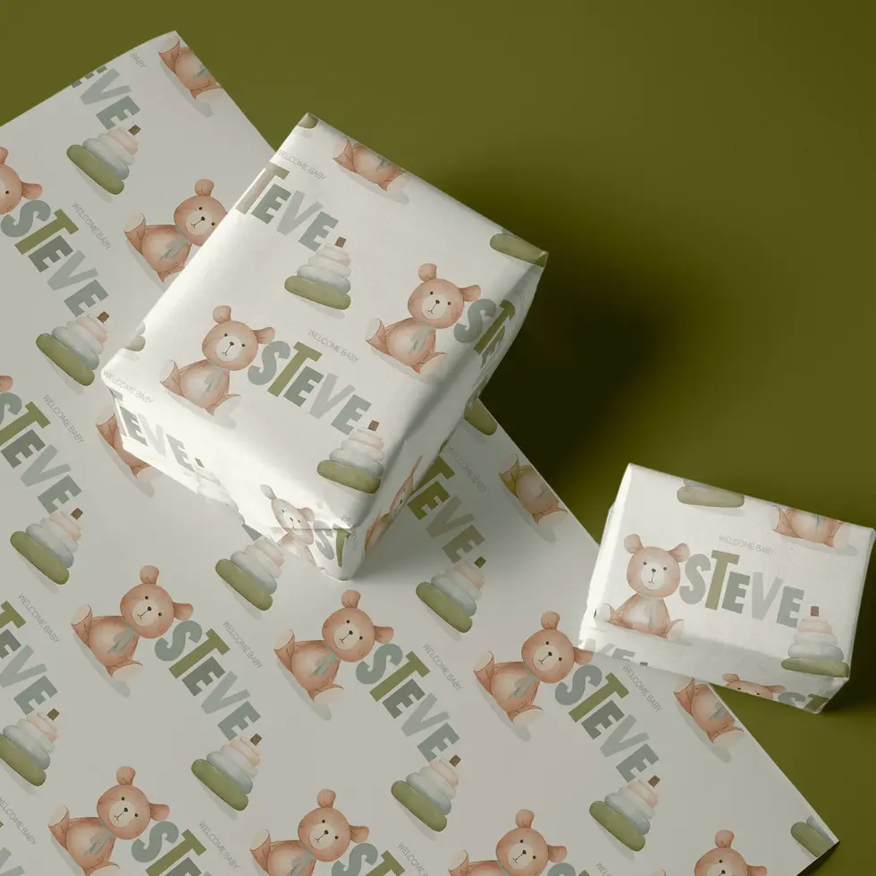 personalized newborn gift wrap