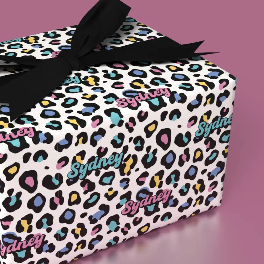 trendy pastel birthday wrapping paper