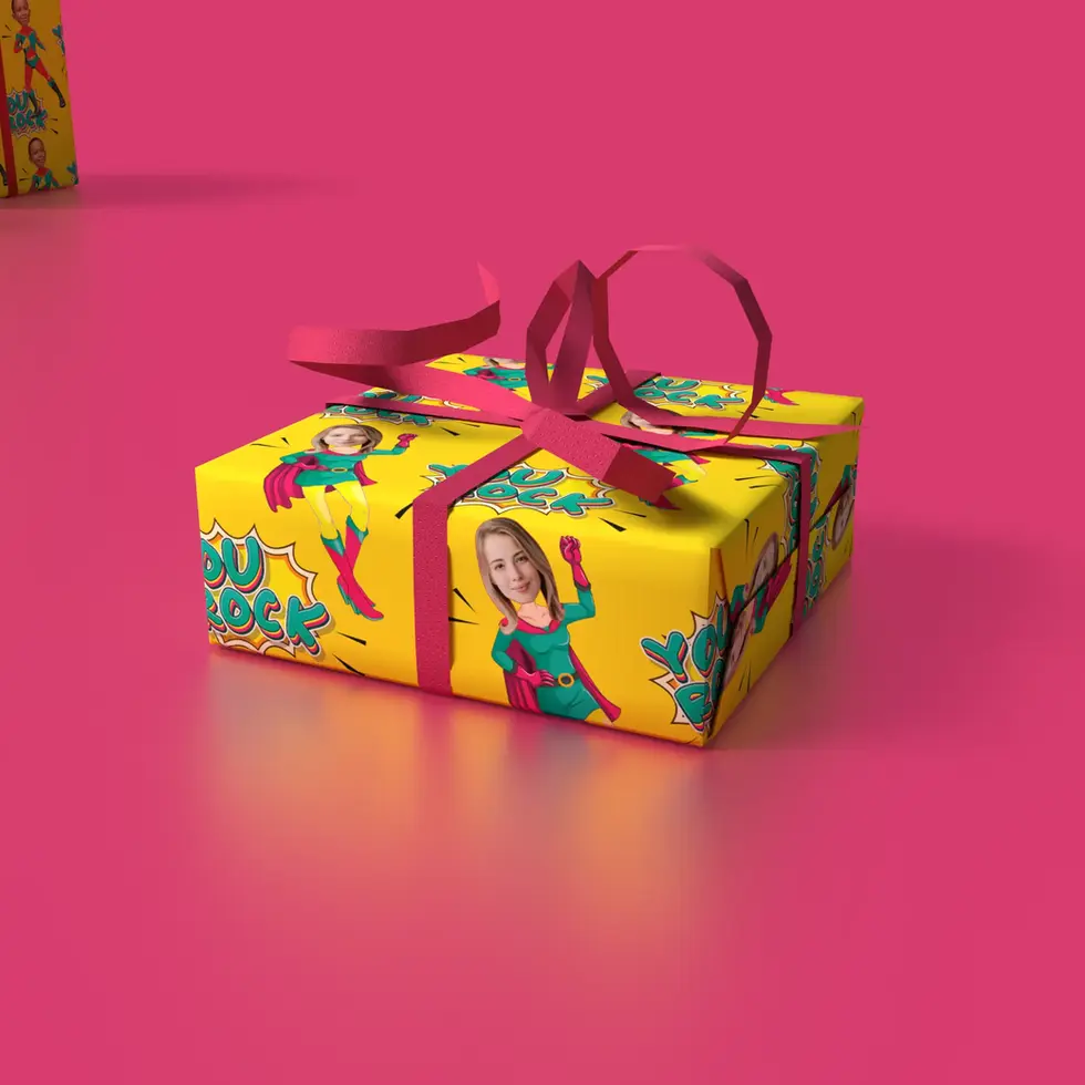 super girl power comic book photo gift wrap