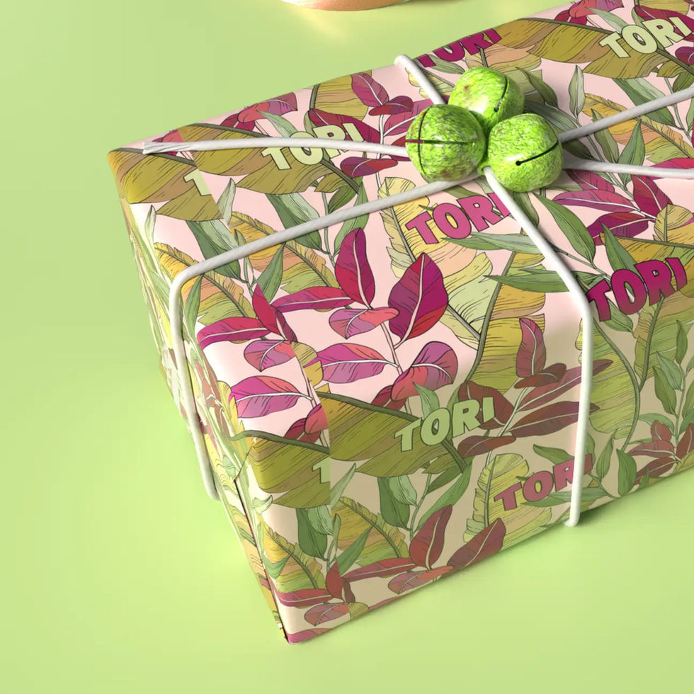 personalized tropical wrapping paper