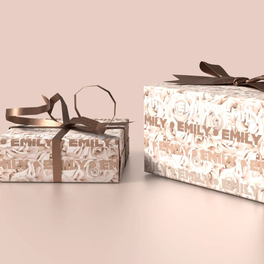 elegant neutral floral anniversary wrap