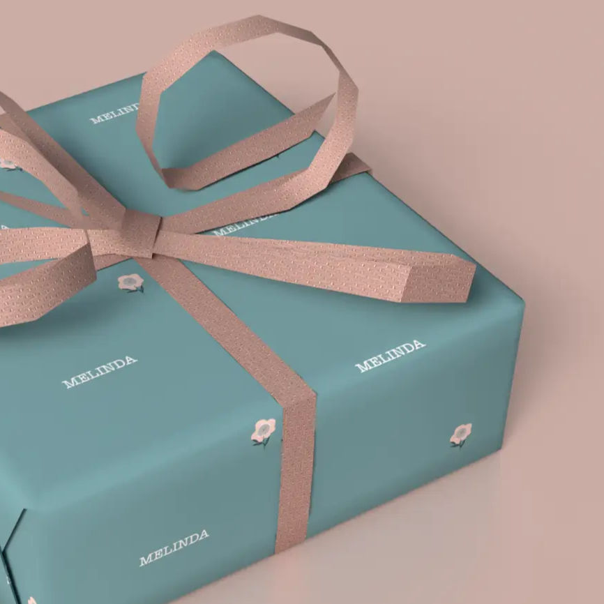modern minimalist personalized gift wrap