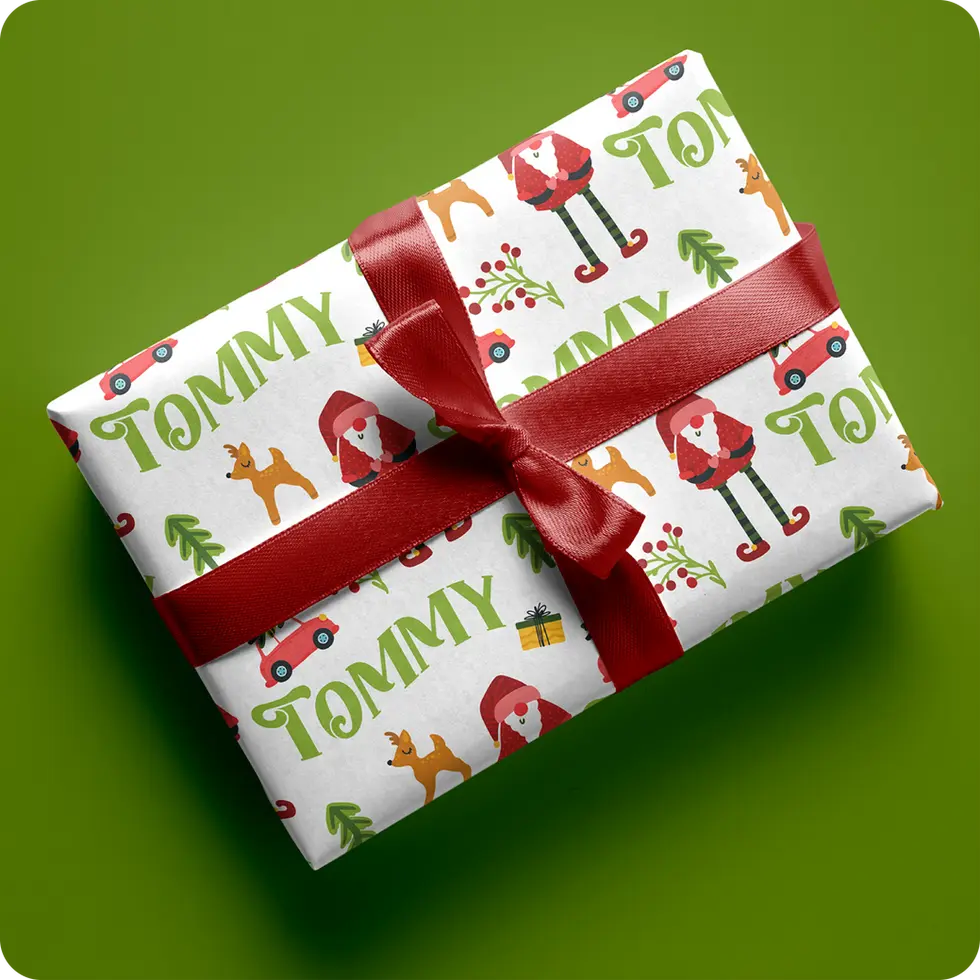 custom name christmas paper