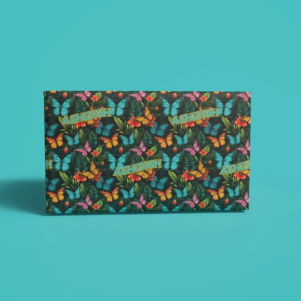 dark floral botanical birthday gift wrap