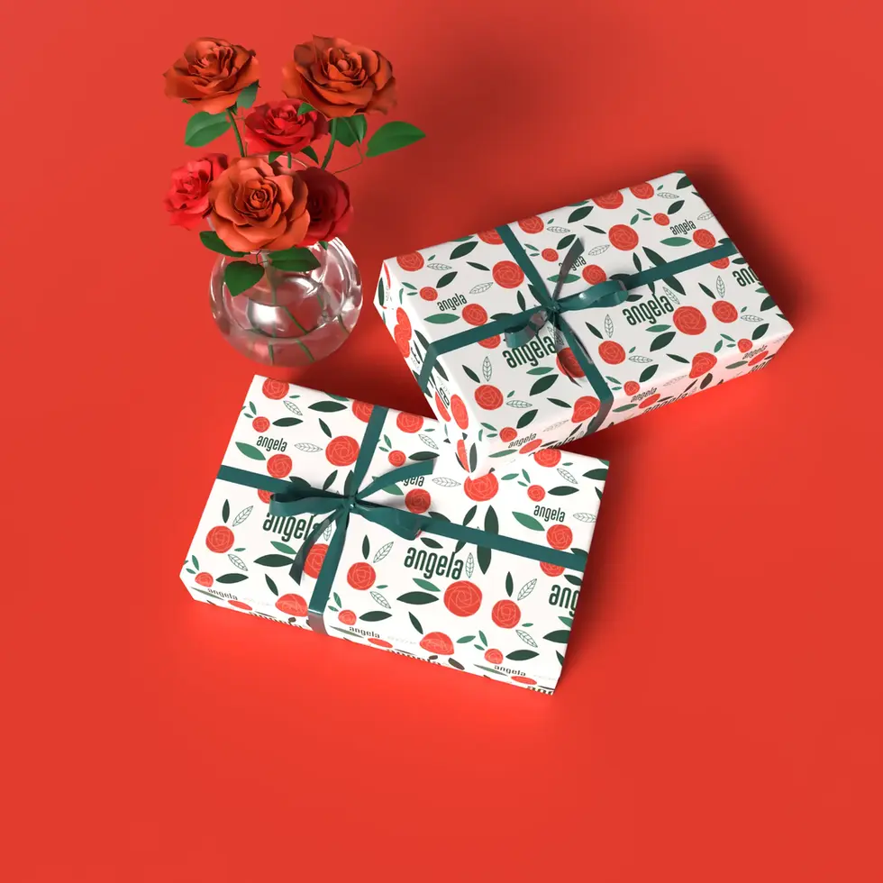 custom name red rose gift wrap