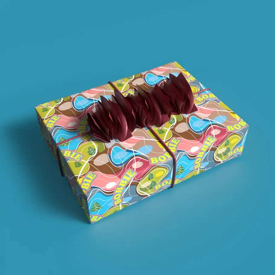 70s psychedelic Christmas wrapping paper