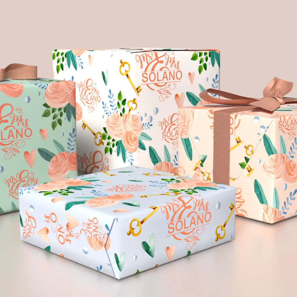 custom mr & mrs surname gift wrap