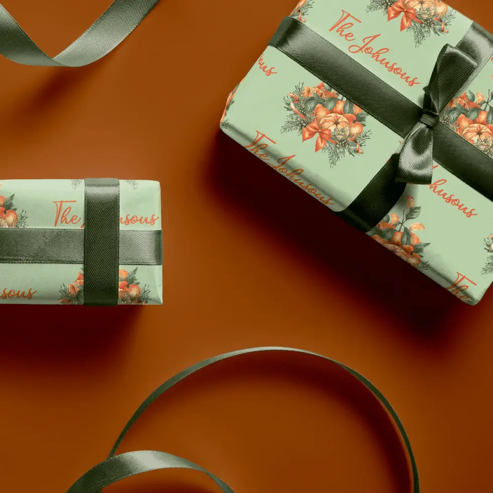 friendsgiving hostess wrapping paper personalized