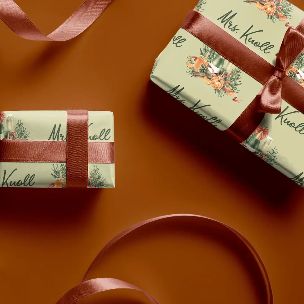 hostess gift wrapping paper personalized