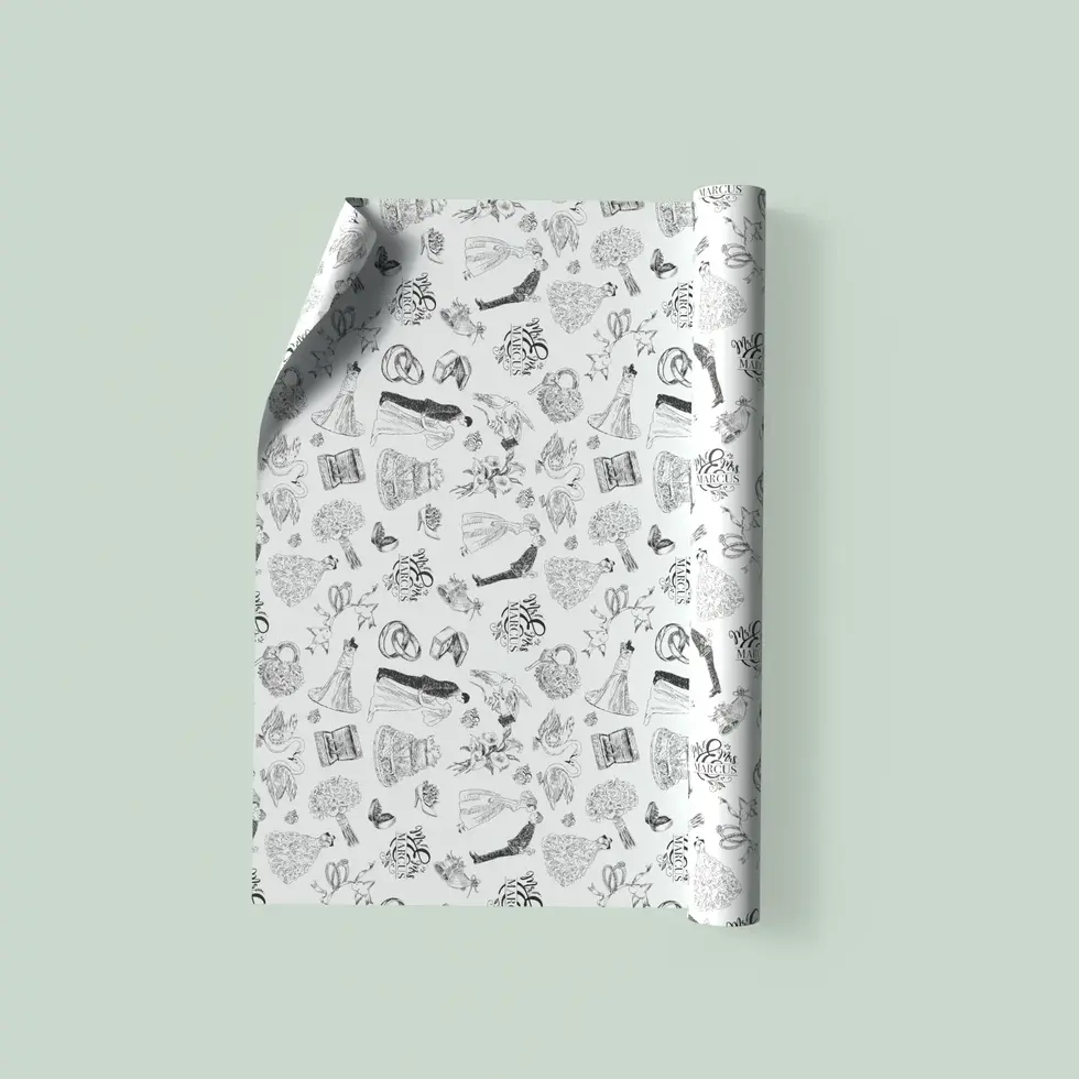 custom family name romantic gift wrap