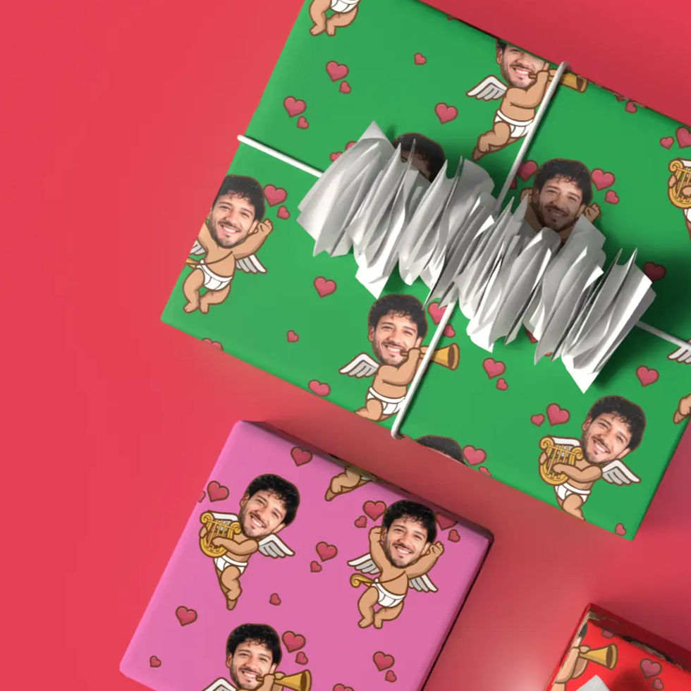 fun Valentine’s Day gift wrap with photo