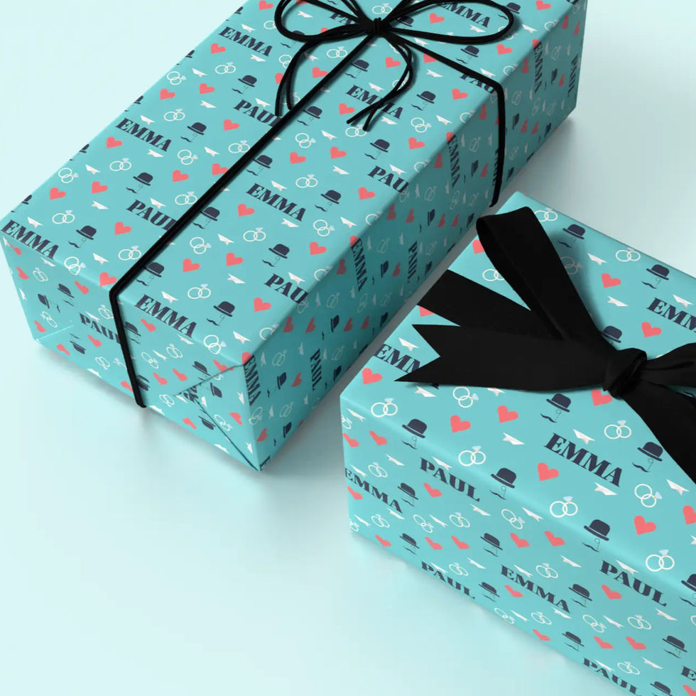 paper airplane wedding theme gift wrap