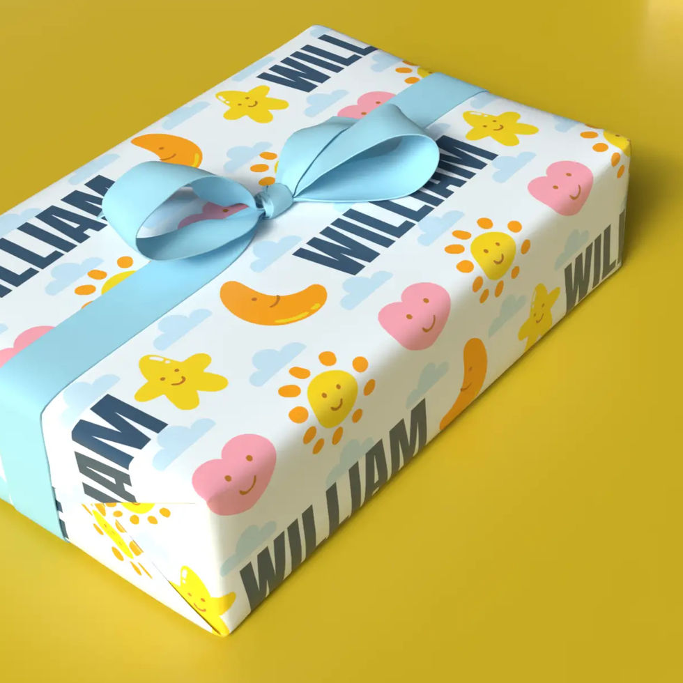 custom name kids wrapping paper