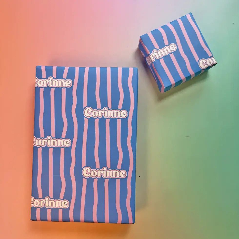 playful spring birthday personalized gift wrap