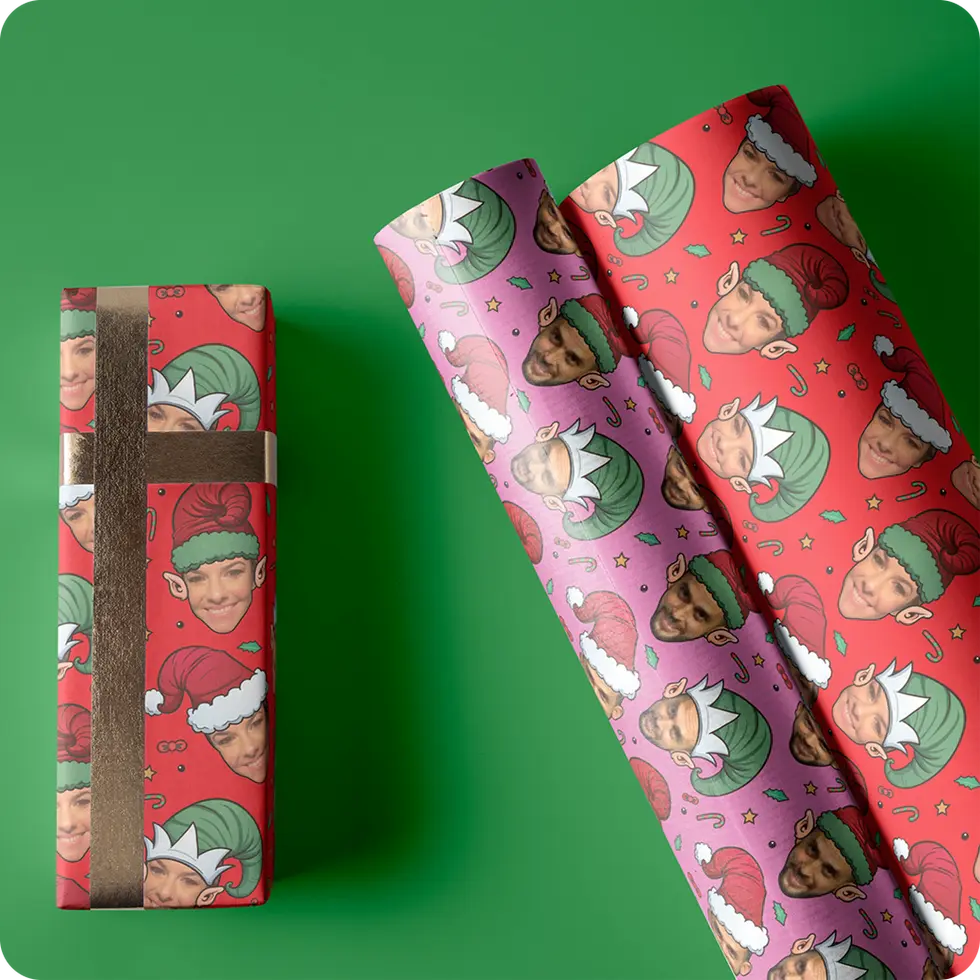 red blue green pink photo christmas paper