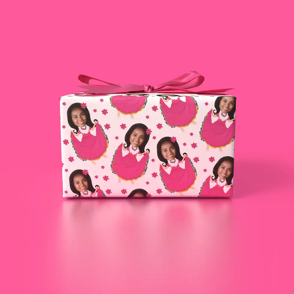 face the fiesta personalized wrapping paper