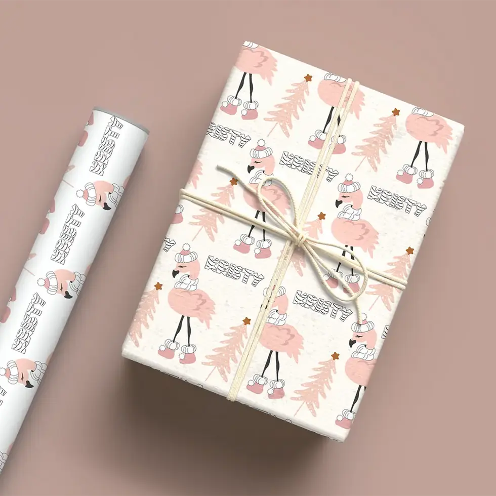 tropical christmas wrapping paper personalized