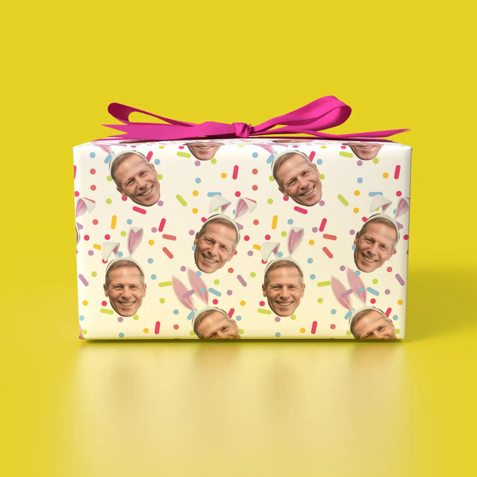 fun spring gift wrap with face