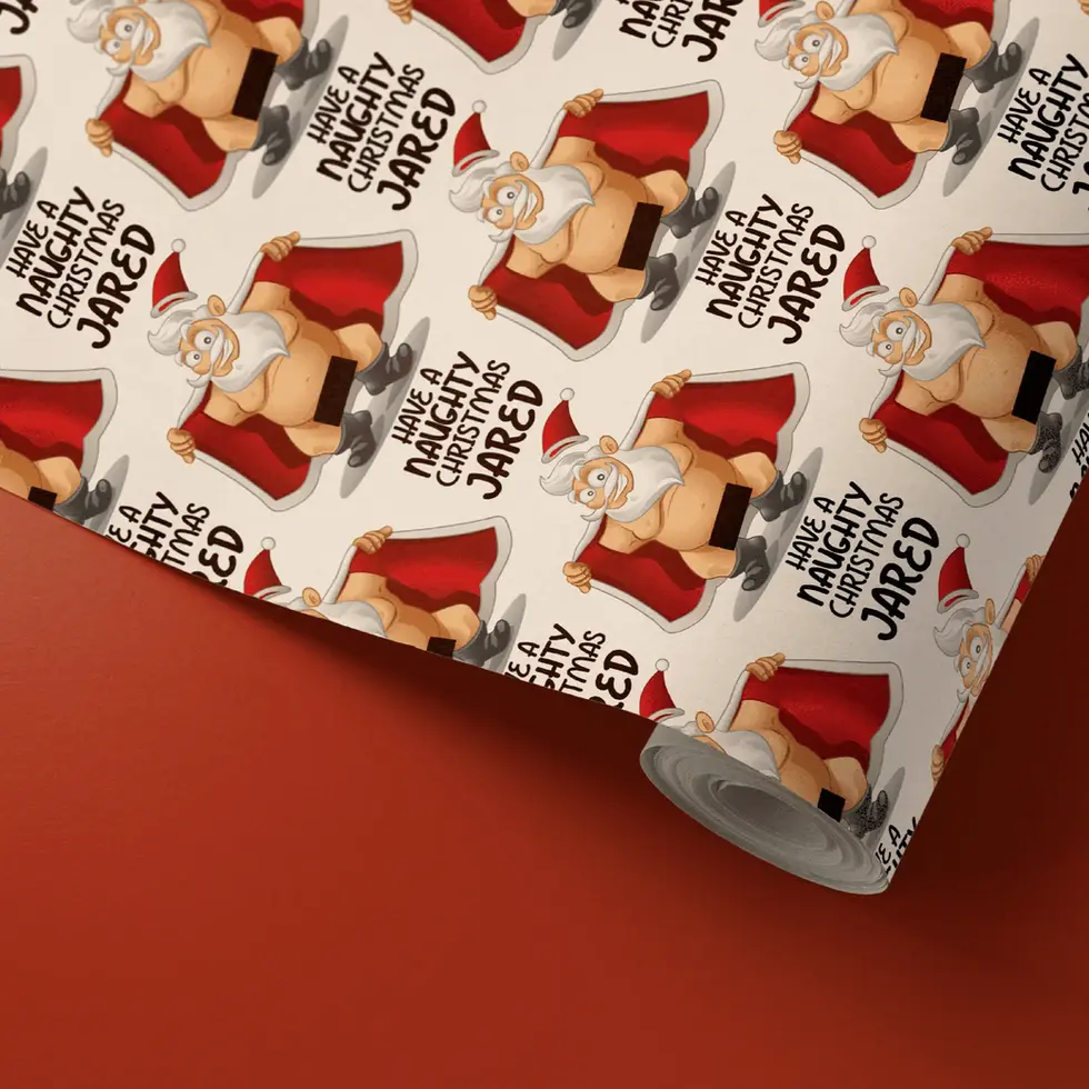 censored santa christmas paper custom name