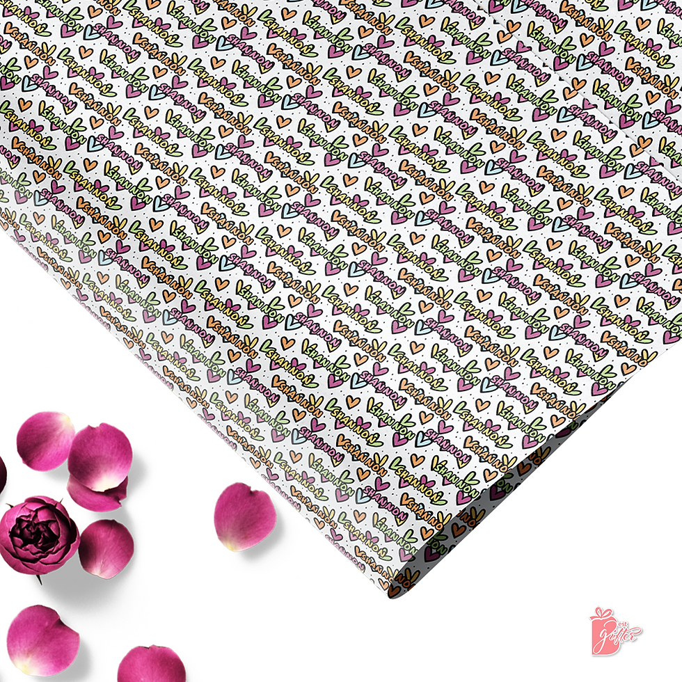 Thumbnail: Equal Love Personalized Gift Wrap with your name, Colorful hearts wrapping paper, cute birthday gift wrap, pride gift wrappin