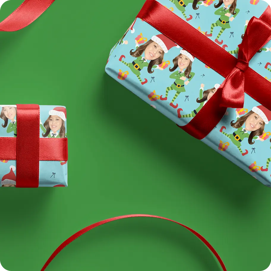 kids photo christmas wrapping paper
