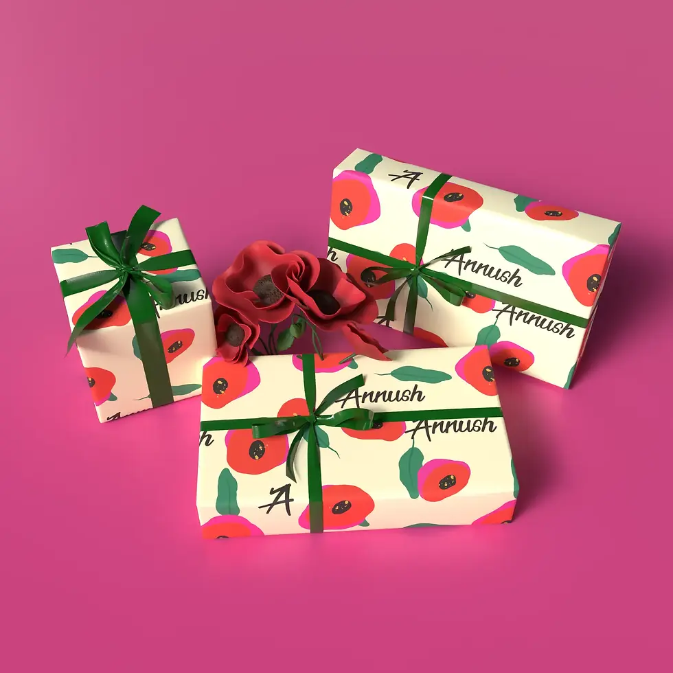 custom name and monogram floral gift wrap
