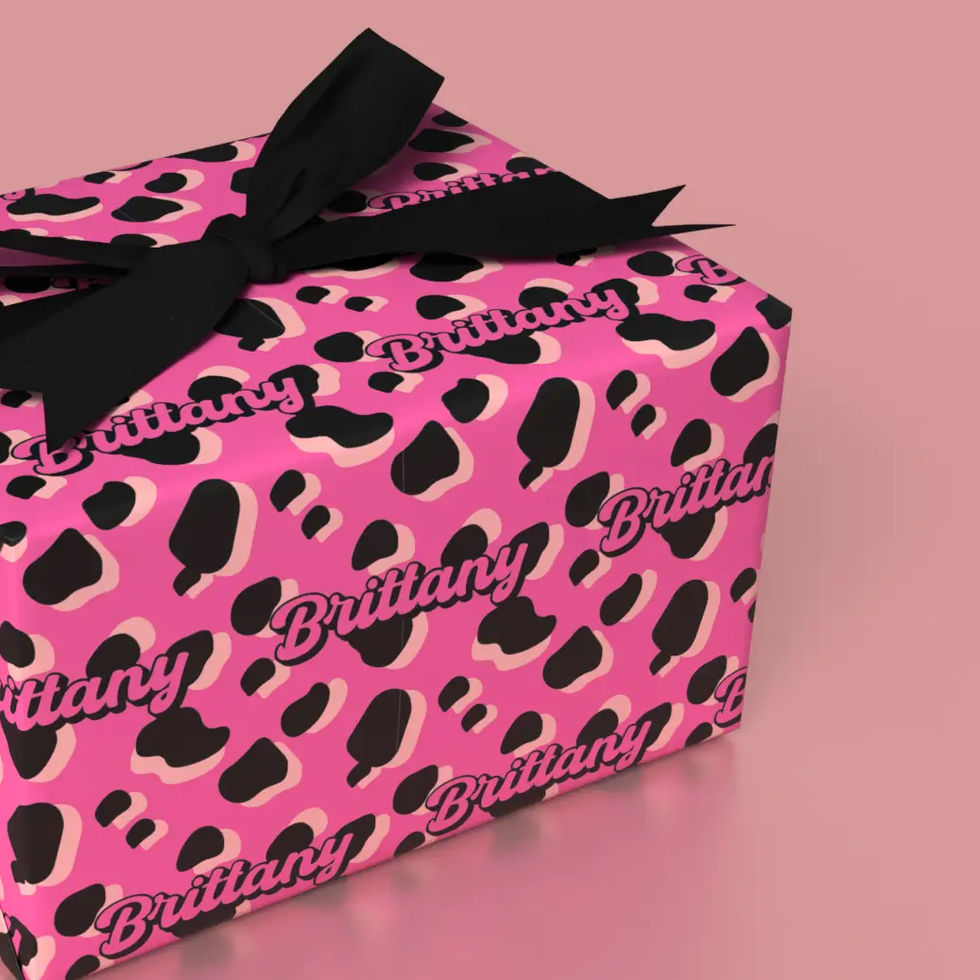 trendy Barbiecore birthday wrapping paper