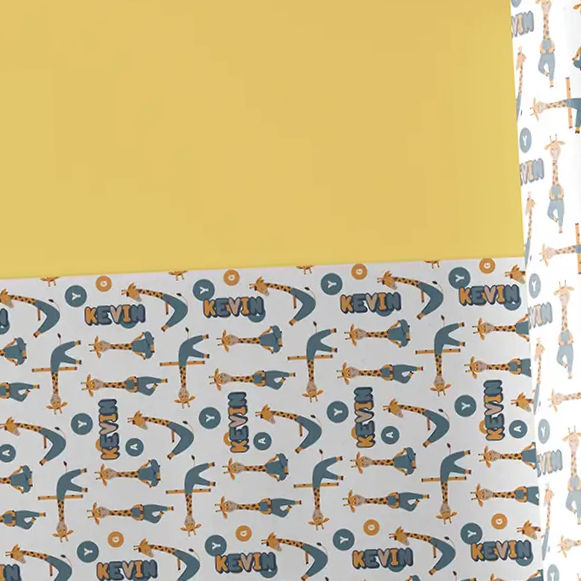 giraffe yoga pose birthday wrapping paper