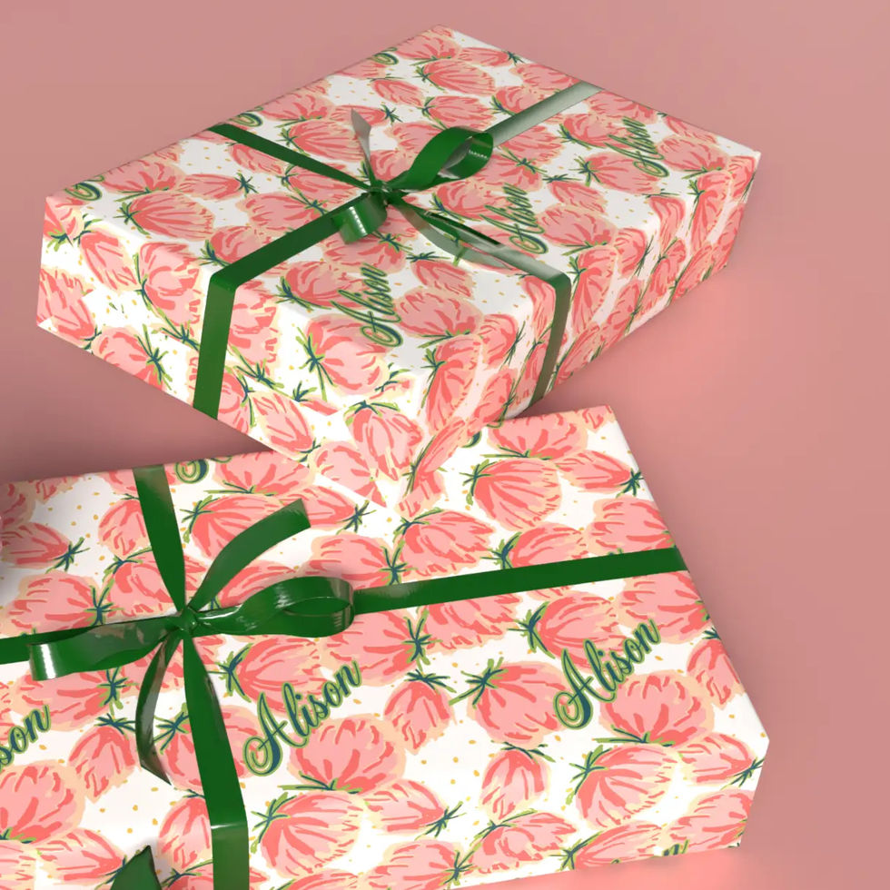 emerald script custom name wrapping paper