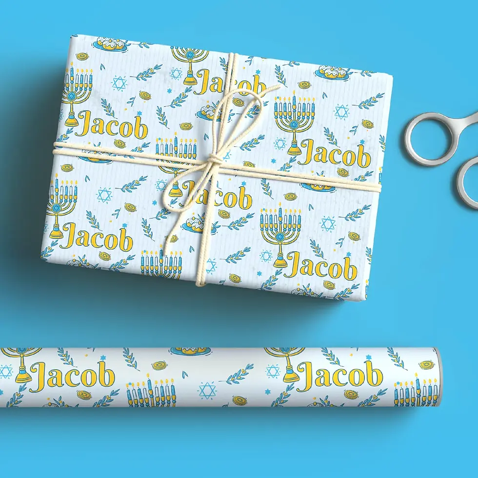 gelt coin hanukkah paper with name