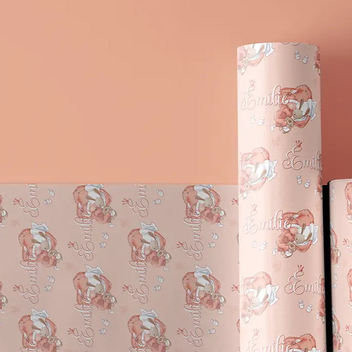 custom name newborn girl gift wrap