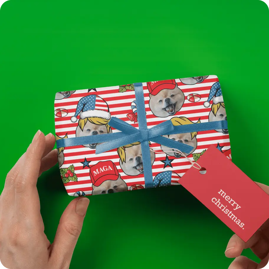 patriotic christmas wrapping paper personalized