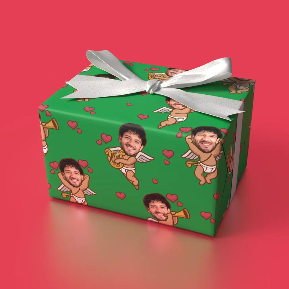 personalized cupid birthday gift wrap