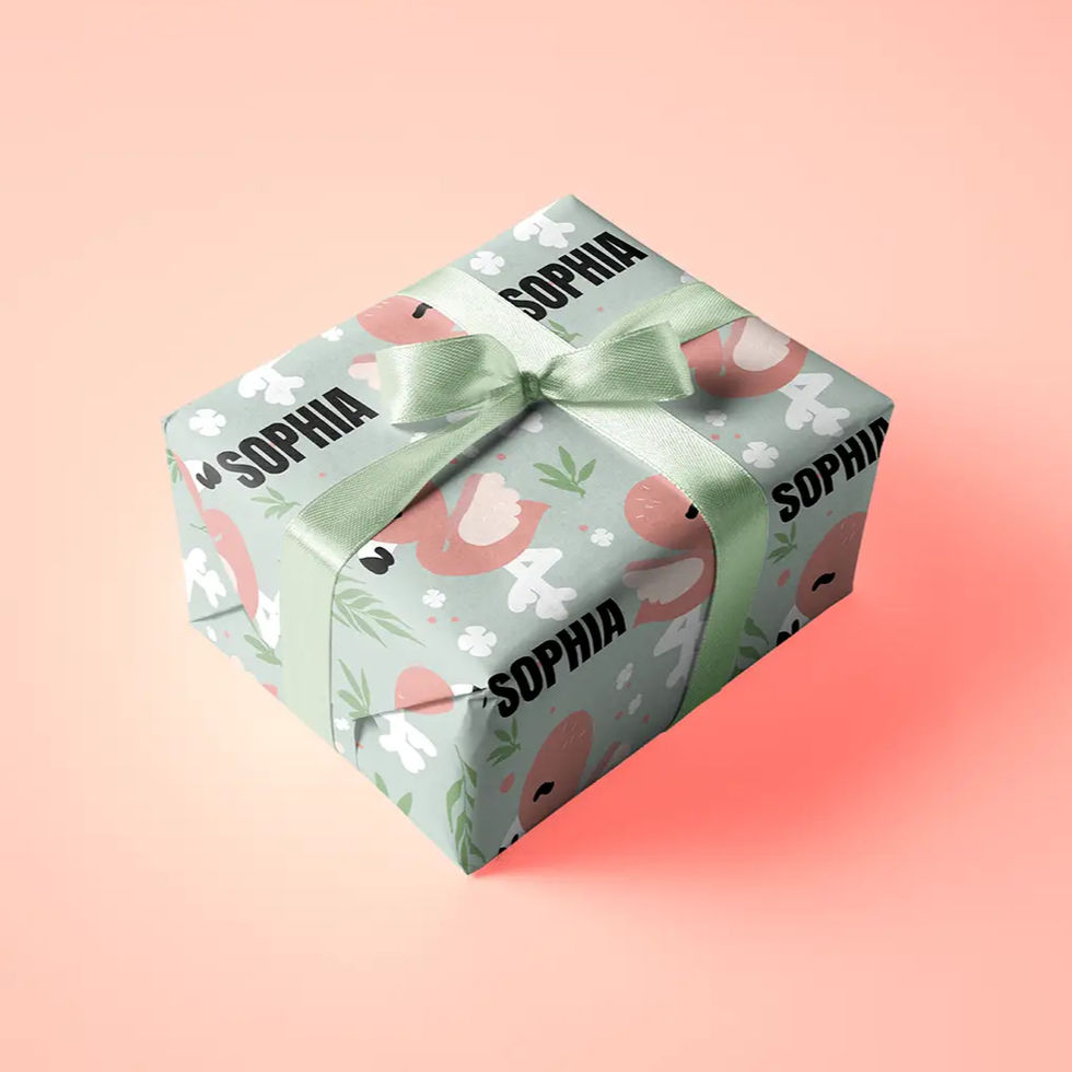 tropical gift wrap for girls