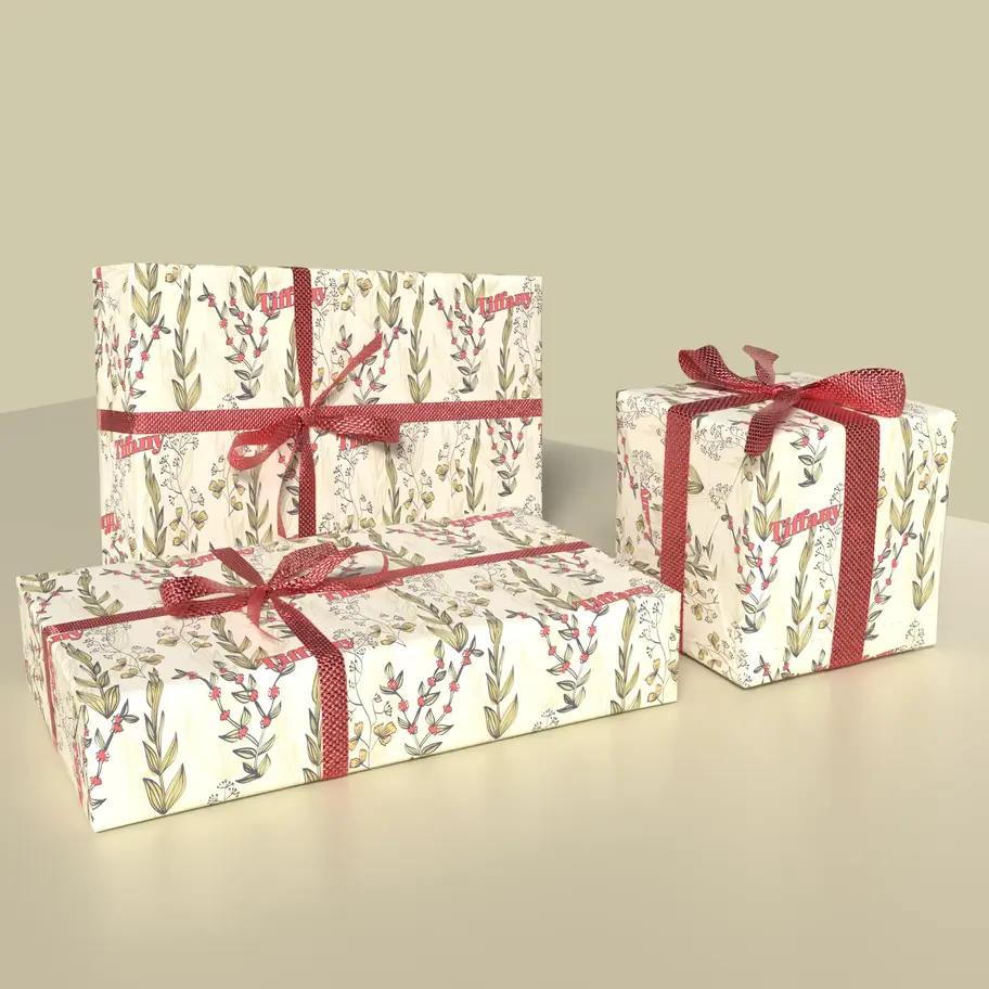 wildflower and berry wrapping paper