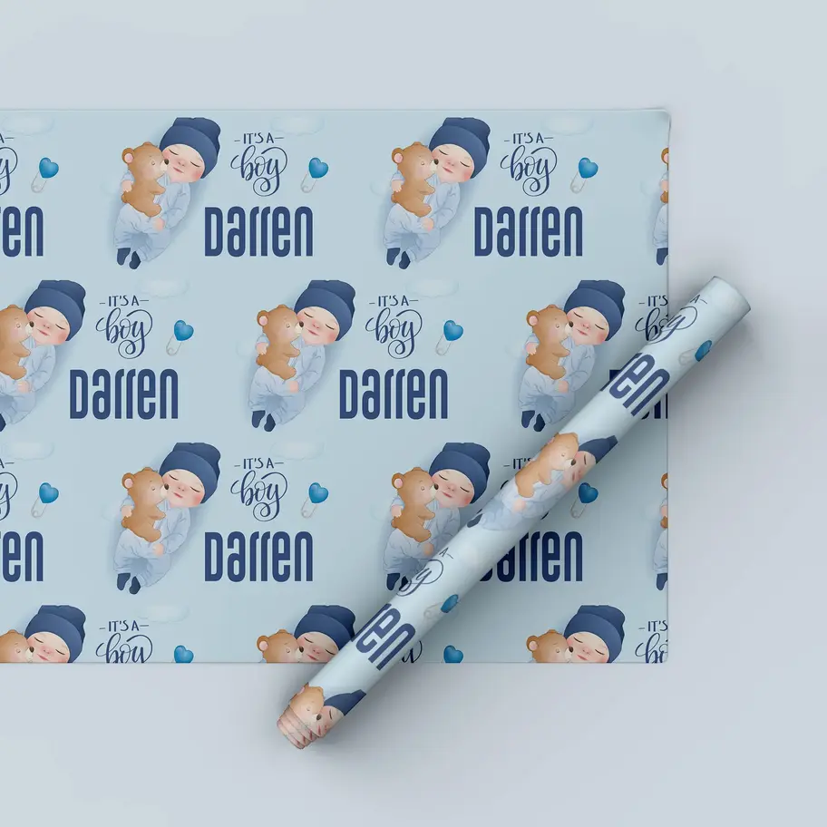 it’s a boy wrapping paper personalized
