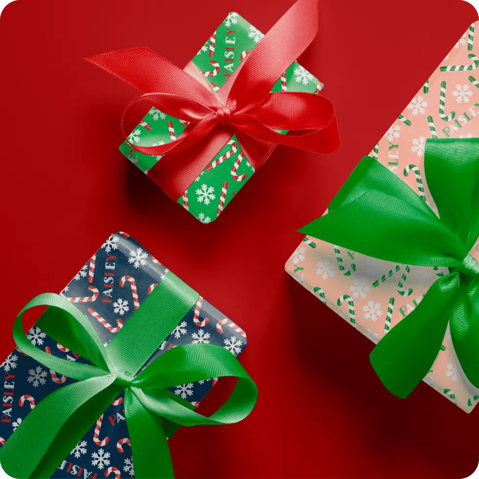 personalized candy cane wrapping paper