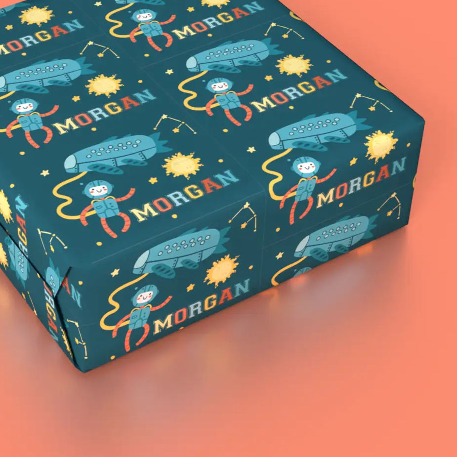 cosmo bot personalized kids gift wrap