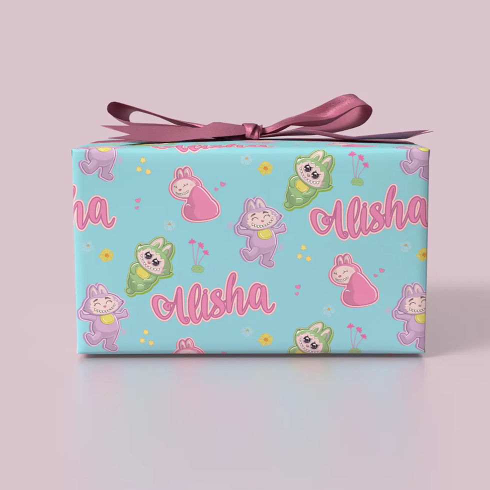 children’s birthday wrapping paper labubu