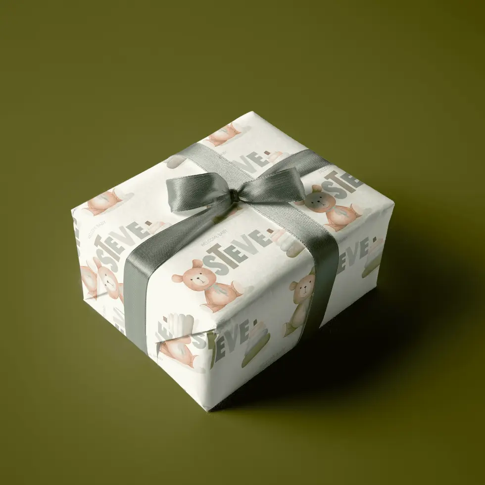 modern baby shower gift wrap