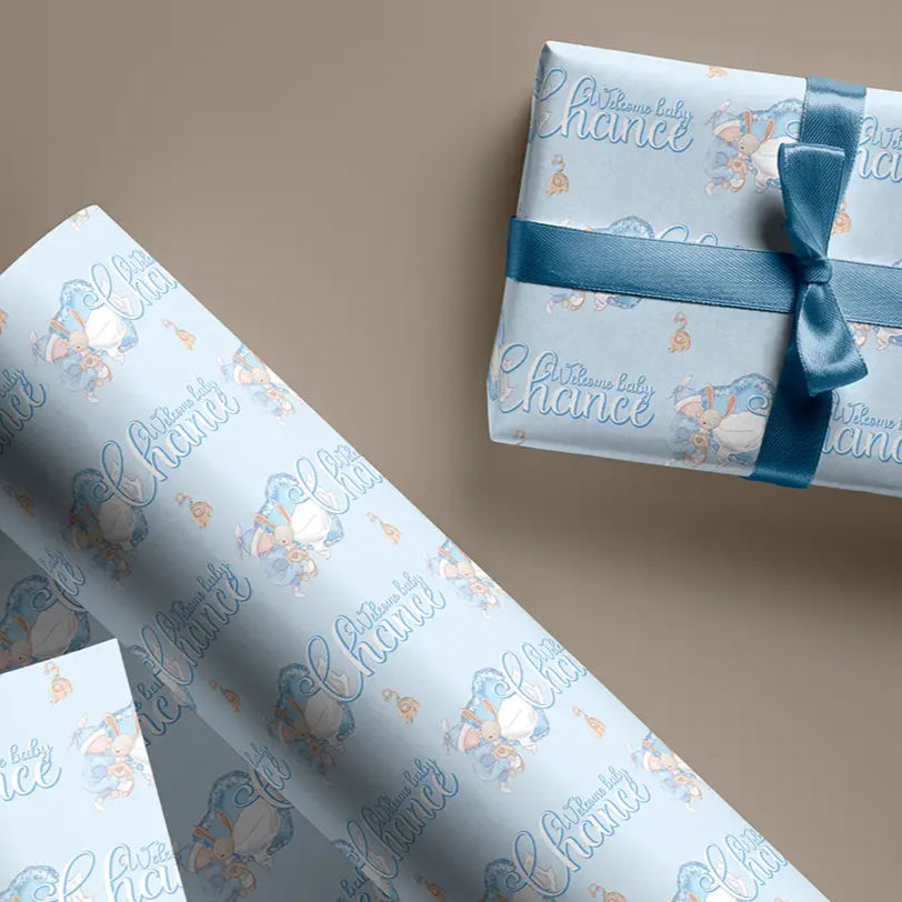 custom baby boy gift wrap