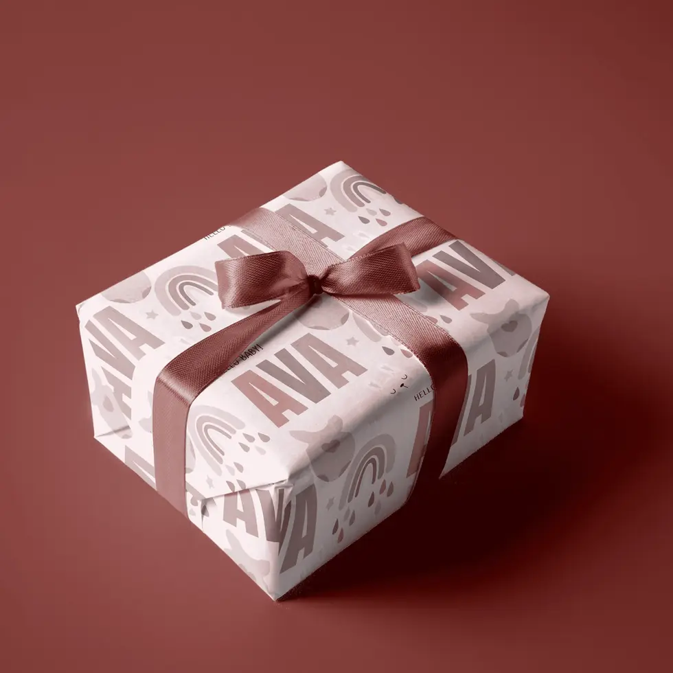 scandi baby shower wrapping paper