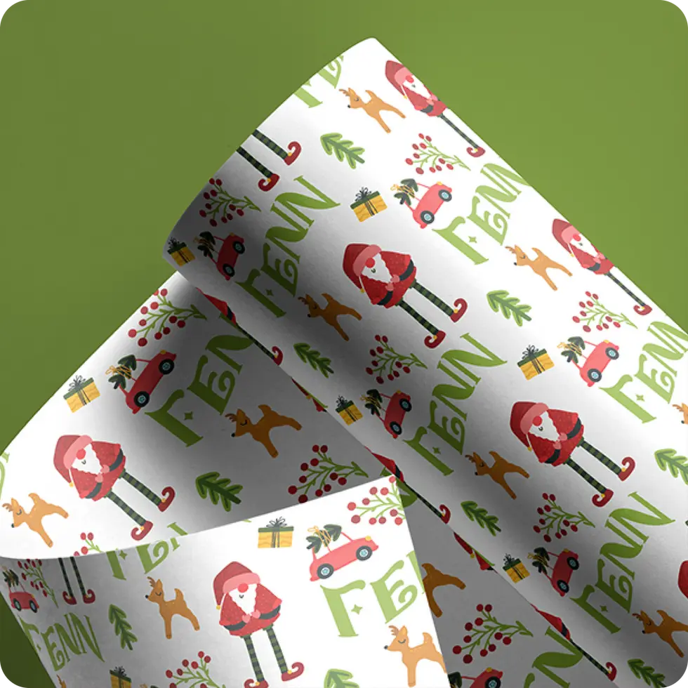 playful holiday icon pattern wrapping paper